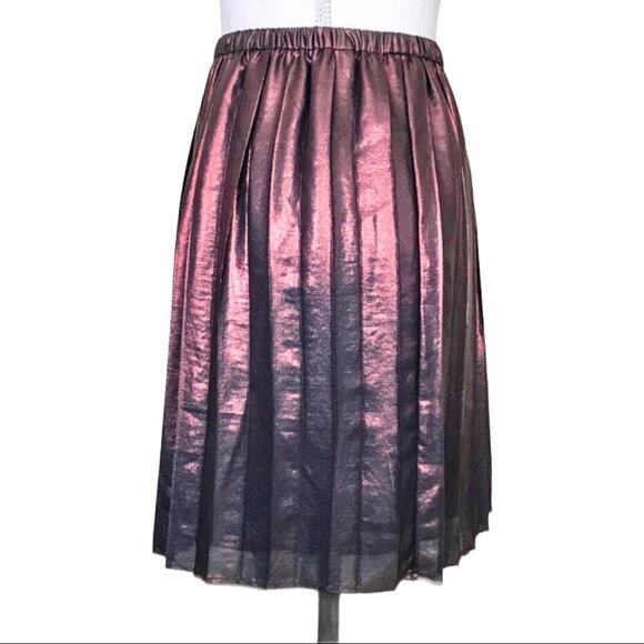 Isabel Marant NWT Circle Skirt Pleated Metallic Red Copper Mini Copper Runway - Picture 4 of 11